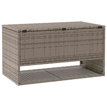 Cutie de perne de exterior gri 100x55x55,5 cm Poly Rattan - Img 5