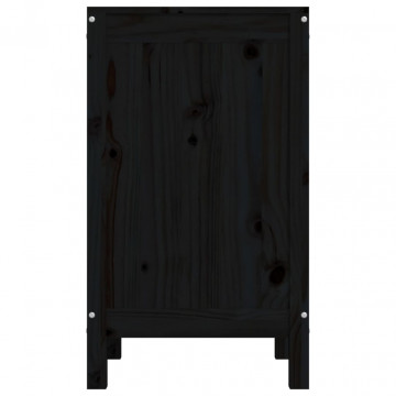 Cutie de rufe, negru, 44x44x76 cm, lemn masiv de pin - Img 6