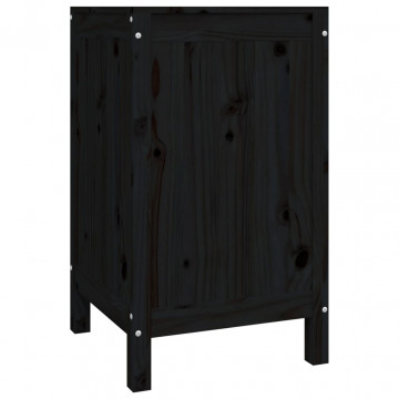 Cutie de rufe, negru, 44x44x76 cm, lemn masiv de pin - Img 8