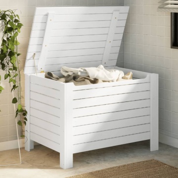 Cutie depozitare capac "RANA", alb, 80x49x54 cm, lemn masiv pin - Img 1