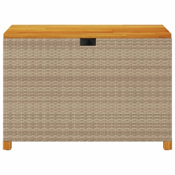 Cutie depozitare grădină bej 110x55x63 cm lemn acacia poliratan - Img 4
