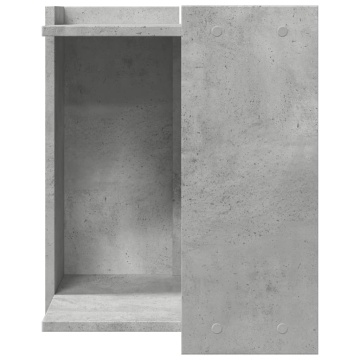 Cutie litieră pisici gri beton 42x42x51 cm lemn prelucrat - Img 4