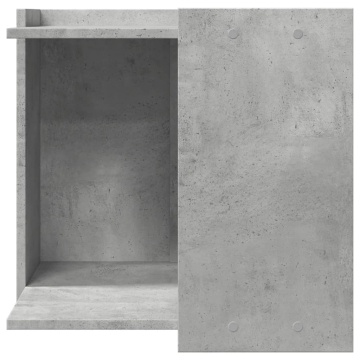 Cutie litieră pisici gri beton 53x53x51 cm lemn prelucrat - Img 4