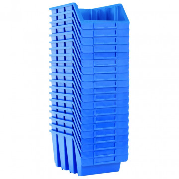 Cutii de depozitare stivuibile, 20 buc., albastru, plastic - Img 3