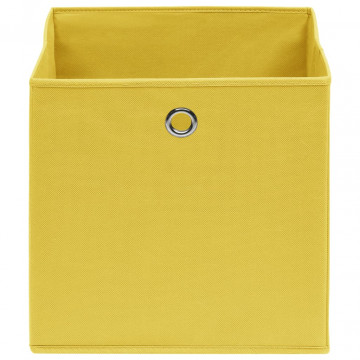Cutii depozitare, 10 buc., galben, 28x28x28 cm, textil nețesut - Img 3