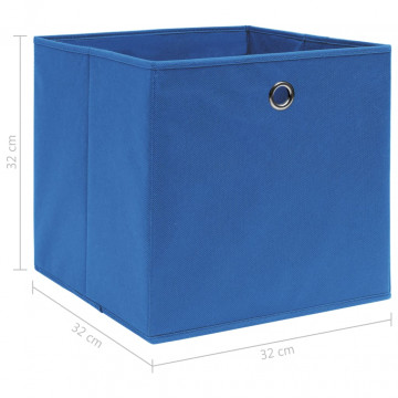 Cutii depozitare, 4 buc., albastru, 32x32x32 cm, textil - Img 4