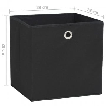 Cutii depozitare, 4 buc., negru, 28x28x28 cm, material nețesut - Img 5