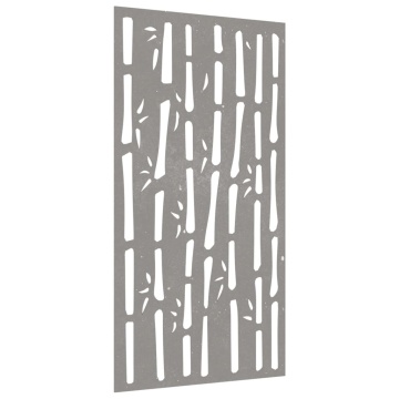 Decor perete de grădină 105x55 cm design bambus oțel Corten - Img 3