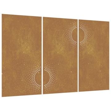 Decorațiuni perete de grădină 3 buc. 105x55cm oțel corten soare - Img 2