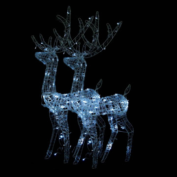 Decorațiuni reni de Crăciun, 2 buc., alb rece, 120 cm, acril - Img 2