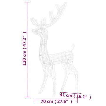 Decorațiuni reni de Crăciun, 2 buc., alb rece, 120 cm, acril - Img 7