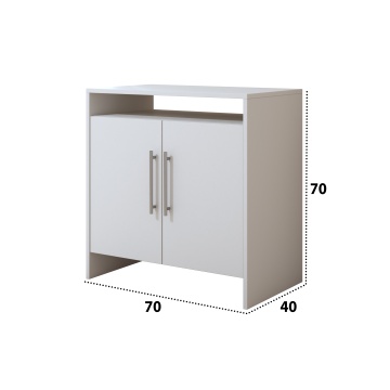 Dormitor Eco alb, dulap 3 usi, pat 160x200 cm, 2 noptiere, comoda - Img 7