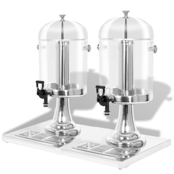 Dozator dublu de suc din oțel inoxidabil 2 x 8 L - Img 1