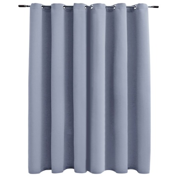 Draperie opacă cu inele metalice, gri, 290 x 245 cm - Img 2