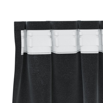 Draperii blackout cu bandă de susținere 2 bucăți Catifea Neagră - Img 4