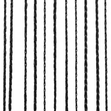 Draperii cu franjuri, 2 buc., 100 x 250 cm, negru - Img 3