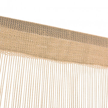 Draperii cu franjuri, 2 buc., 140 x 250 cm, bej - Img 2