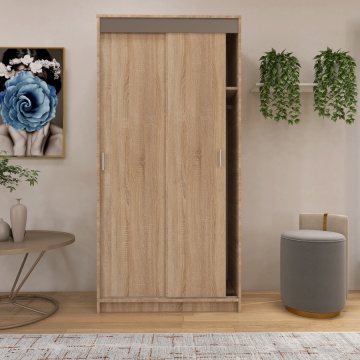 Dressing Barcelona, 200x100x50 cm, Culoare Sonoma din pal de 18 mm - Img 2