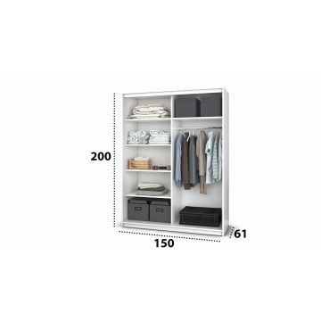 Dressing Gabriel cu oglinda, 150x200x61 cm, alb - Img 3