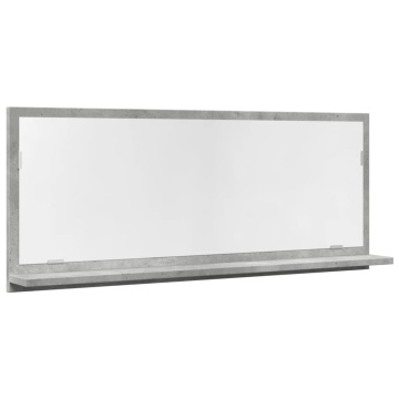Dulap baie cu oglindă, gri beton, 90x11x37 cm, lemn prelucrat - Img 2