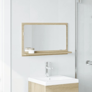 Dulap baie cu oglindă stejar sonoma 60x11x37 cm lemn prelucrat - Img 3