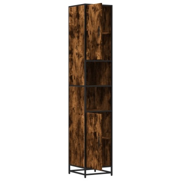 Dulap baie stejar fumuriu 35x37,5x188,5 cm lemn prelucrat/metal - Img 7