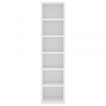 Dulap CD-uri, alb, 21x20x88 cm, lemn compozit - Img 4