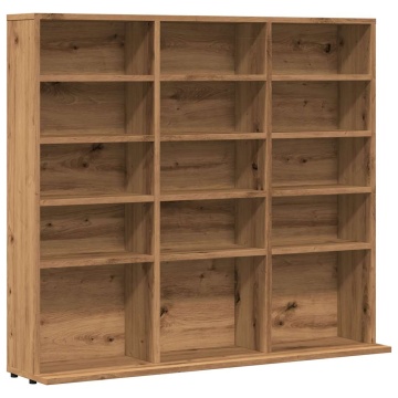 Dulap CD-uri, stejar artizanal, 100x23x89,5 cm, lemn prelucrat - Img 2