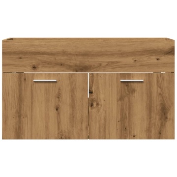 Dulap chiuvetă baie, stejar artizanal 90x38,5x46 cm lemn - Img 4