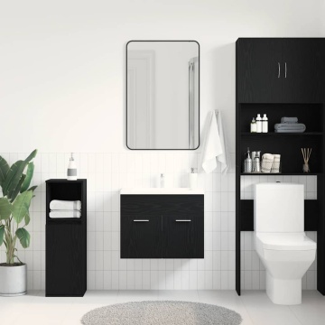 Dulap chiuvetă baie, stejar negru, 60x38,5x46cm, lemn prelucrat - Img 3
