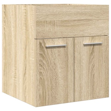 Dulap chiuvetă baie, stejar sonoma 41x38,5x46 cm lemn prelucrat - Img 2