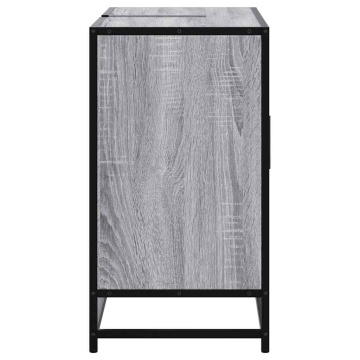 Dulap chiuveta de baie, gri sonoma, 80x33x60 cm, lemn compozit - Img 6