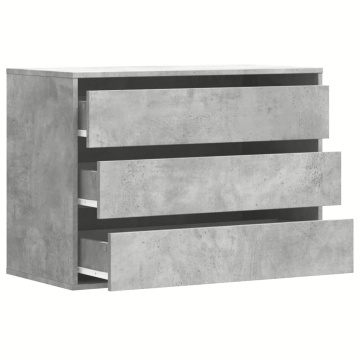 Dulap colț cu sertare gri beton 80x41x58 cm lemn prelucrat - Img 8