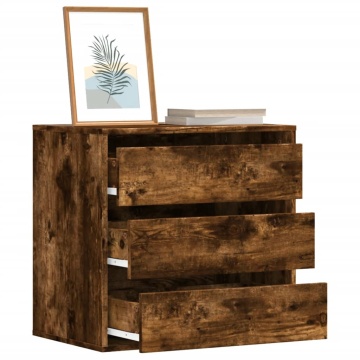 Dulap colț cu sertare stejar fumuriu 60x41x58 cm lemn prelucrat - Img 1