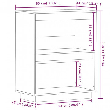 Dulap consolă, alb, 60x34x75 cm, lemn masiv de pin - Img 7