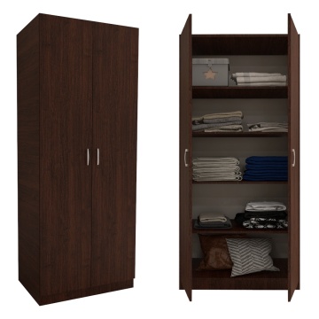 Dulap cu 2 Usi si 4 Rafturi de Depozitare, 200x80x40 cm, Culoare Wenge din Pal de 18mm - Img 1
