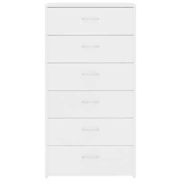 Dulap cu 6 sertare, alb, 50x34x96 cm, lemn prelucrat - Img 4