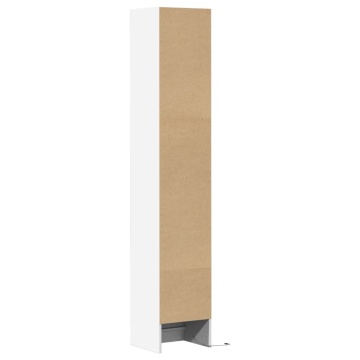 Dulap cu LED, alb, 36x32,5x200 cm, lemn prelucrat - Img 7