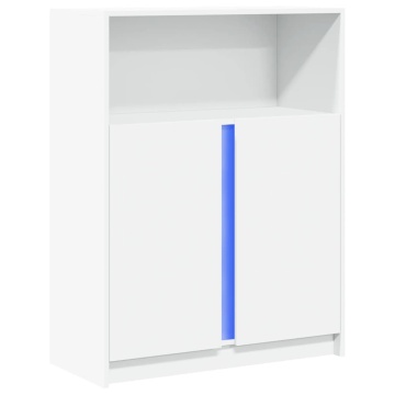 Dulap cu LED, alb, 77x34x100 cm, lemn prelucrat - Img 3