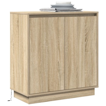 Dulap cu LED în Stejar Sonoma - 71 x 34.5 x 75 cm - Fabricat din lemn prelucrat - Img 1