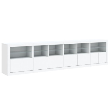 Dulap cu lumini LED, alb, 283x37x67 cm - Img 5