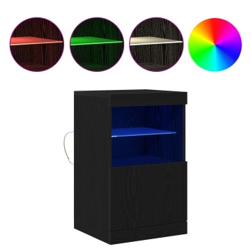 Dulap cu lumini LED Stejar Negru 41x37x67 cm - Img 4