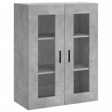 Dulap cu montaj pe perete, gri beton, 69,5x34x90 cm - Img 2