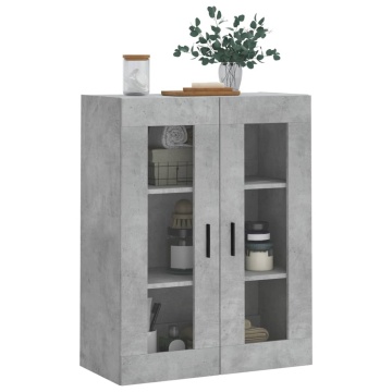 Dulap cu montaj pe perete, gri beton, 69,5x34x90 cm - Img 4