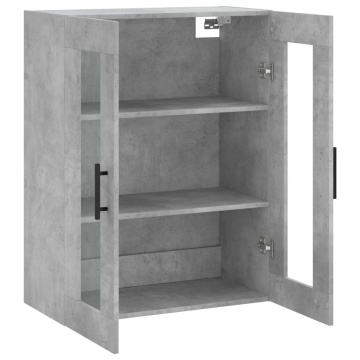 Dulap cu montaj pe perete, gri beton, 69,5x34x90 cm - Img 5