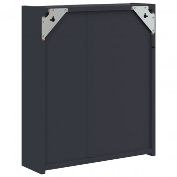 Dulap cu oglindă de baie cu lumină LED, gri, 45x13x52 cm - Img 7