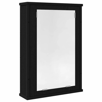 Dulap cu oglindă pentru baie stejar negru lemn prelucrat - Img 2