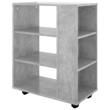Dulap cu roți, gri beton, 60x35x75 cm, lemn prelucrat - Img 8