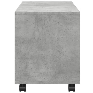 Dulap cu roți, gri beton, 72x33x42,5 cm, lemn prelucrat - Img 5