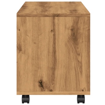 Dulap cu roți, stejar artizanal, 72x33x42,5 cm, lemn prelucrat - Img 5